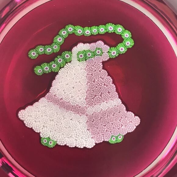 Perthshire 1977 Christmas Bells Closepack Millefiori Faceted Holiday Paperweight - Picture 3 of 14